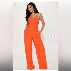 Fashion Nova Bright Orange Jumpsuit